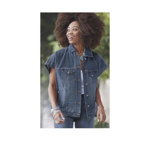 Ashro Blue Jean Denim Theadra Denim Jacket Size M